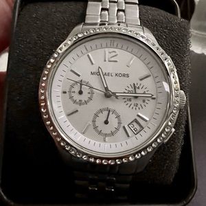 Michael Kors 🕓 Blair Ladies Watch with Crystal Dial, Silver